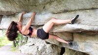 Posing on the Andrew boulder (Category:  Rock Climbing)