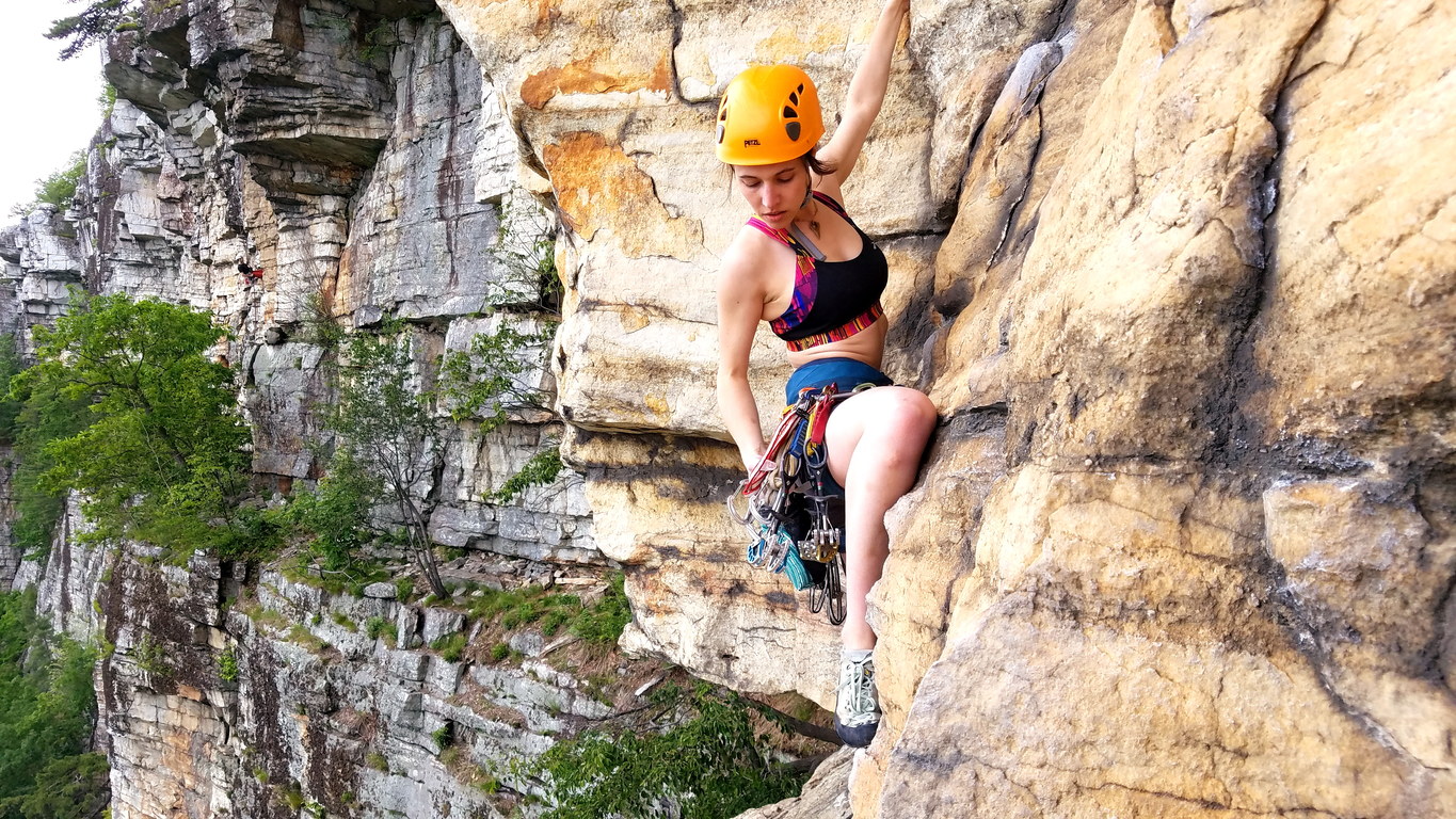 Molly on High E (Category:  Rock Climbing)