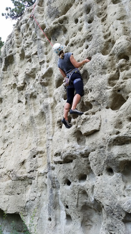 I'm carrying three people, and he got only himself (Category:  Rock Climbing)