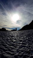 Guy walking across Stuart Glacier (Category:  Rock Climbing)