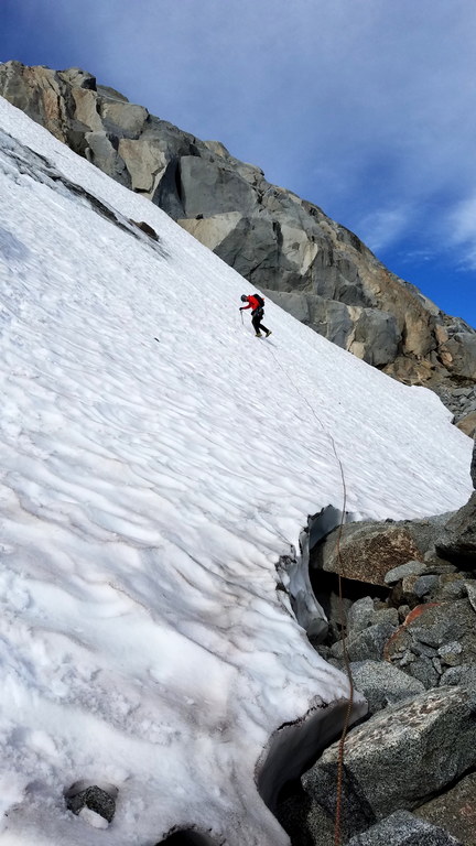 Guy coming across (Category:  Rock Climbing)