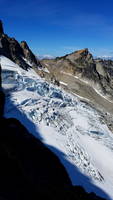 This section of the glacier is the normal path to upper North Ridge. (Category:  Rock Climbing)