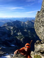 I'm finishing the second pitch of the gendarme (Category:  Rock Climbing)