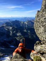 I'm finishing the second pitch of the gendarme (Category:  Rock Climbing)