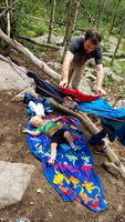 Building a shelter for Owen (Category:  Rock Climbing)