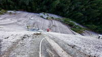 Guy coming up the boat rope (Category:  Rock Climbing)