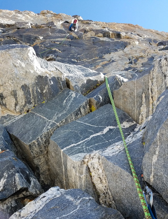 Adam's excellent lead of pitch five of Lower Exum, the Black Face.  (Category:  Rock Climbing)