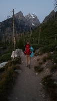 Katie starting the hike to Symmetry Spire (Category:  Rock Climbing)