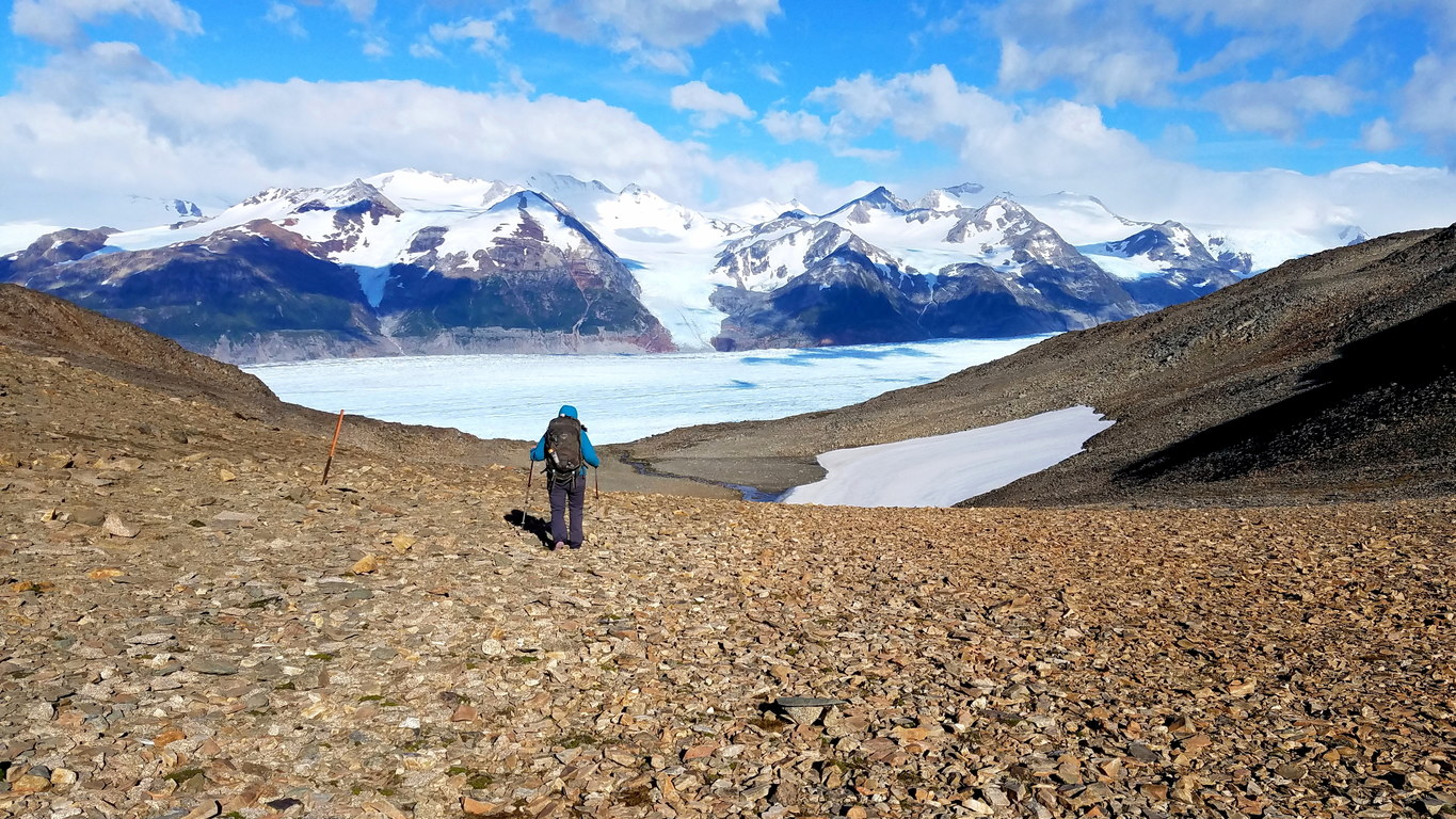 Atop Paso John Gardner, looking at Glacier Grey (Category:  Backpacking)