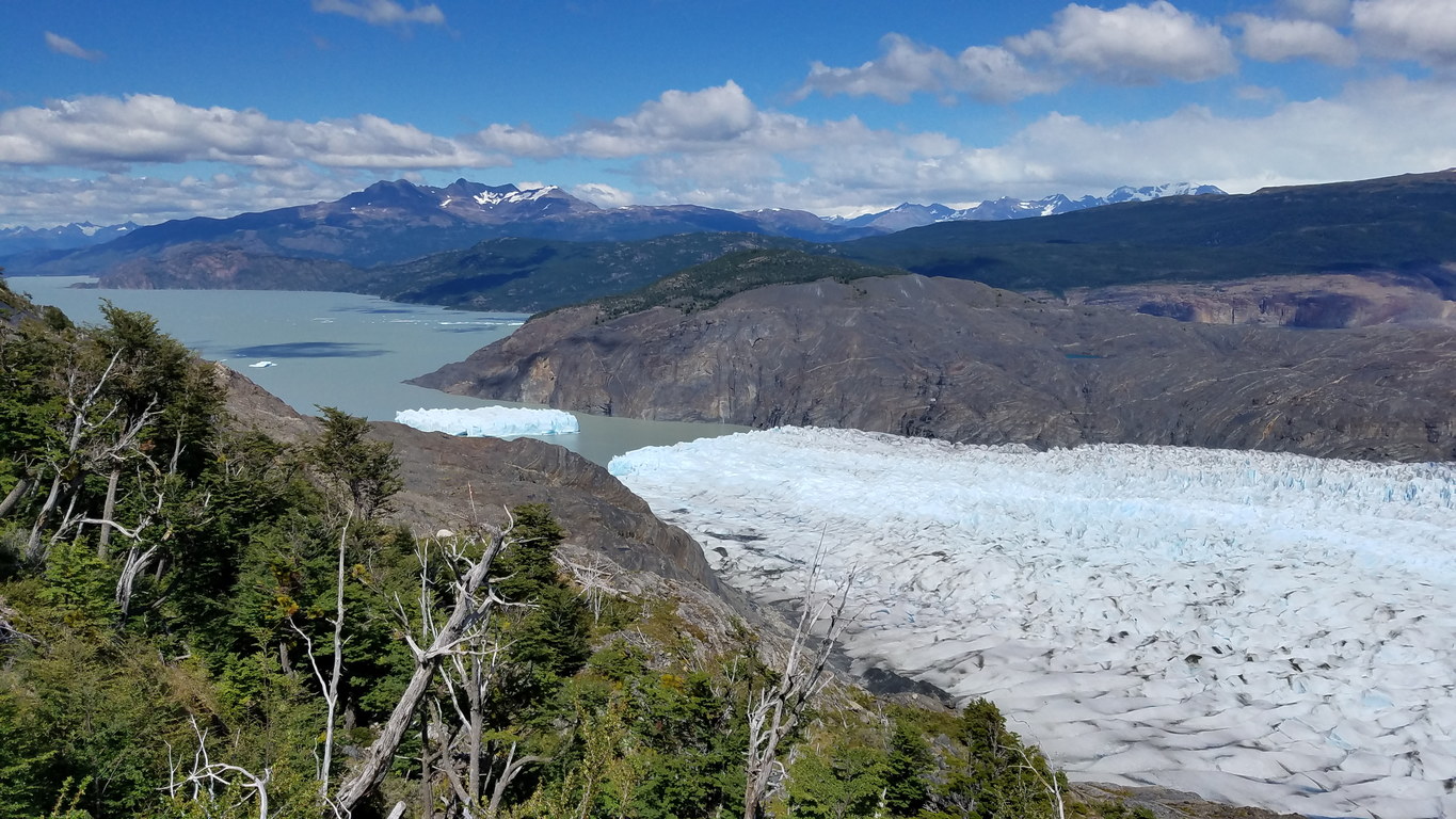 An iceberg has broken off Glacier Grey (Category:  Backpacking)