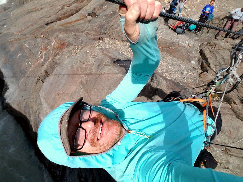 Me on the tyro across Rio Tunel (Category:  Backpacking)