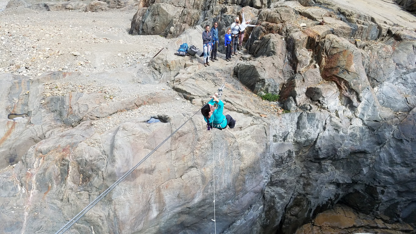 Laura on the tyro (Category:  Backpacking)