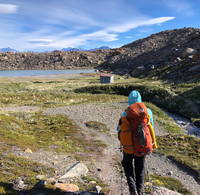 Approaching the refugio (Category:  Backpacking)