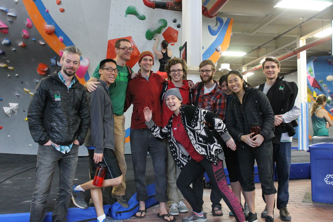 Nate, Ray, Me, Andrew, David, Brian, Helen, KC, Drake and Rachel (Category:  Rock Climbing)