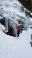 A thin little variation to the start of Crystal Ice Tower (Category:  Ice Climbing)