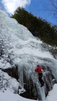 A thin little variation to the start of Crystal Ice Tower (Category:  Ice Climbing)