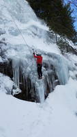 A thin little variation to the start of Crystal Ice Tower (Category:  Ice Climbing)