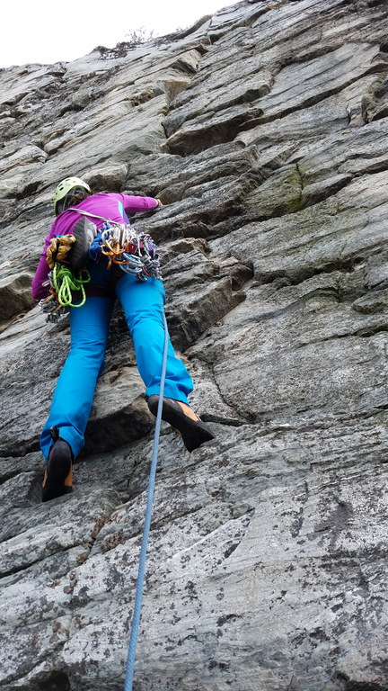 CAMille leading the really cool third pitch of Paradise Alley (Category:  Rock Climbing)