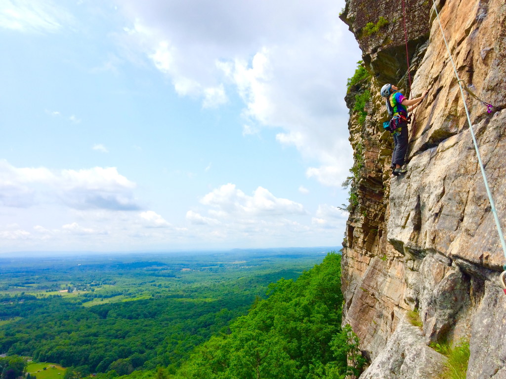 Erin following Yellow Ridge (Category:  Rock Climbing)