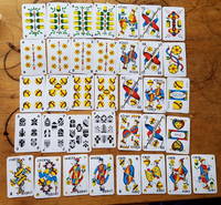 We found this nearly Schafkopf deck in the hut. Sixes? (Category:  Climbing)