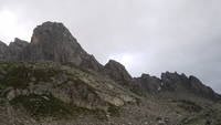 A very foreshortened Bergsee with the Krokodil in front (Category:  Climbing)