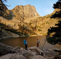 First view of Hallett Peak (Category:  Climbing)