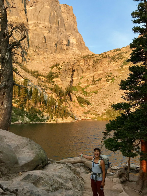 First view of Hallett Peak (Category:  Climbing)