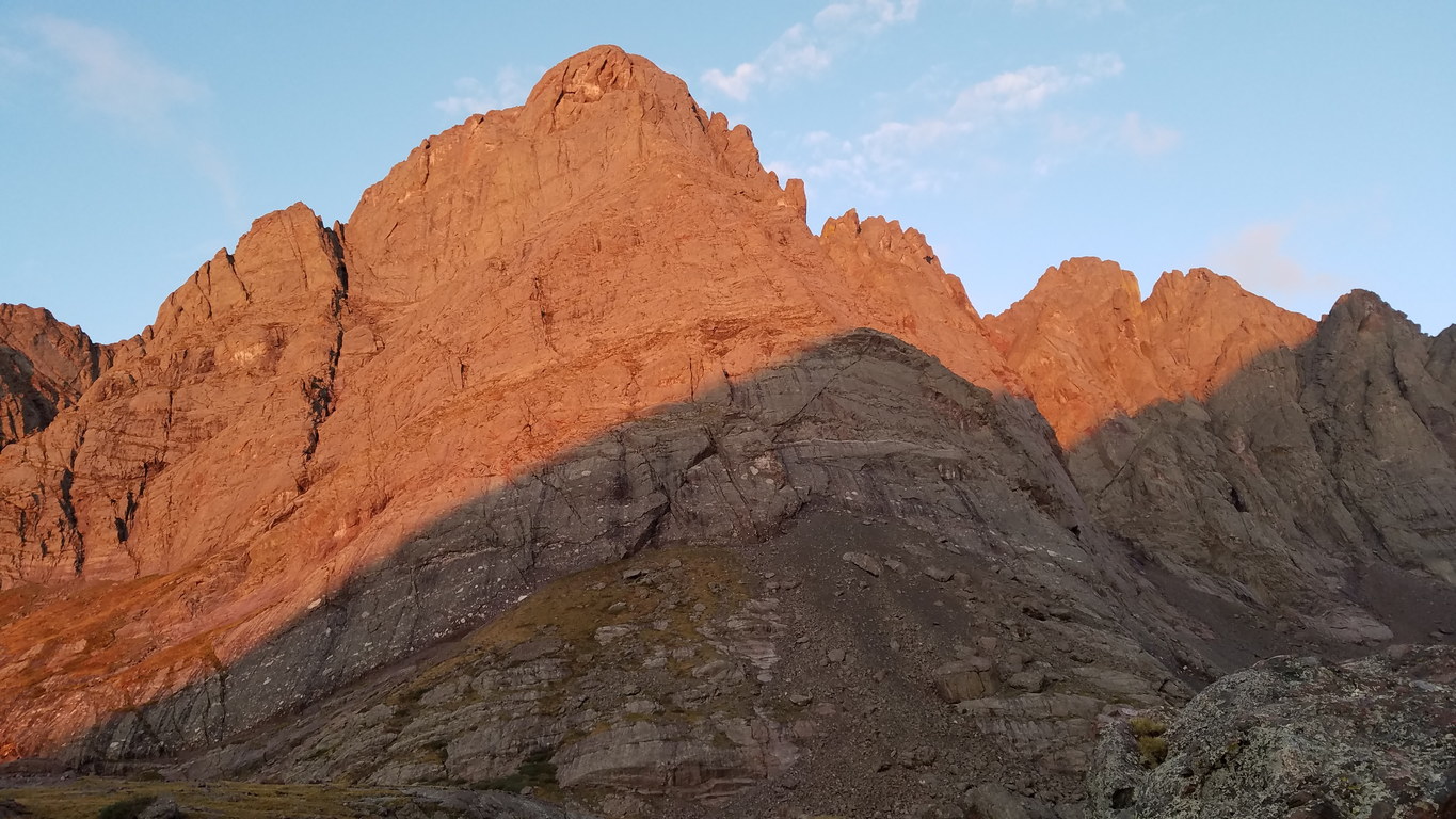 Crestone Needle at sunrise (Category:  Climbing)