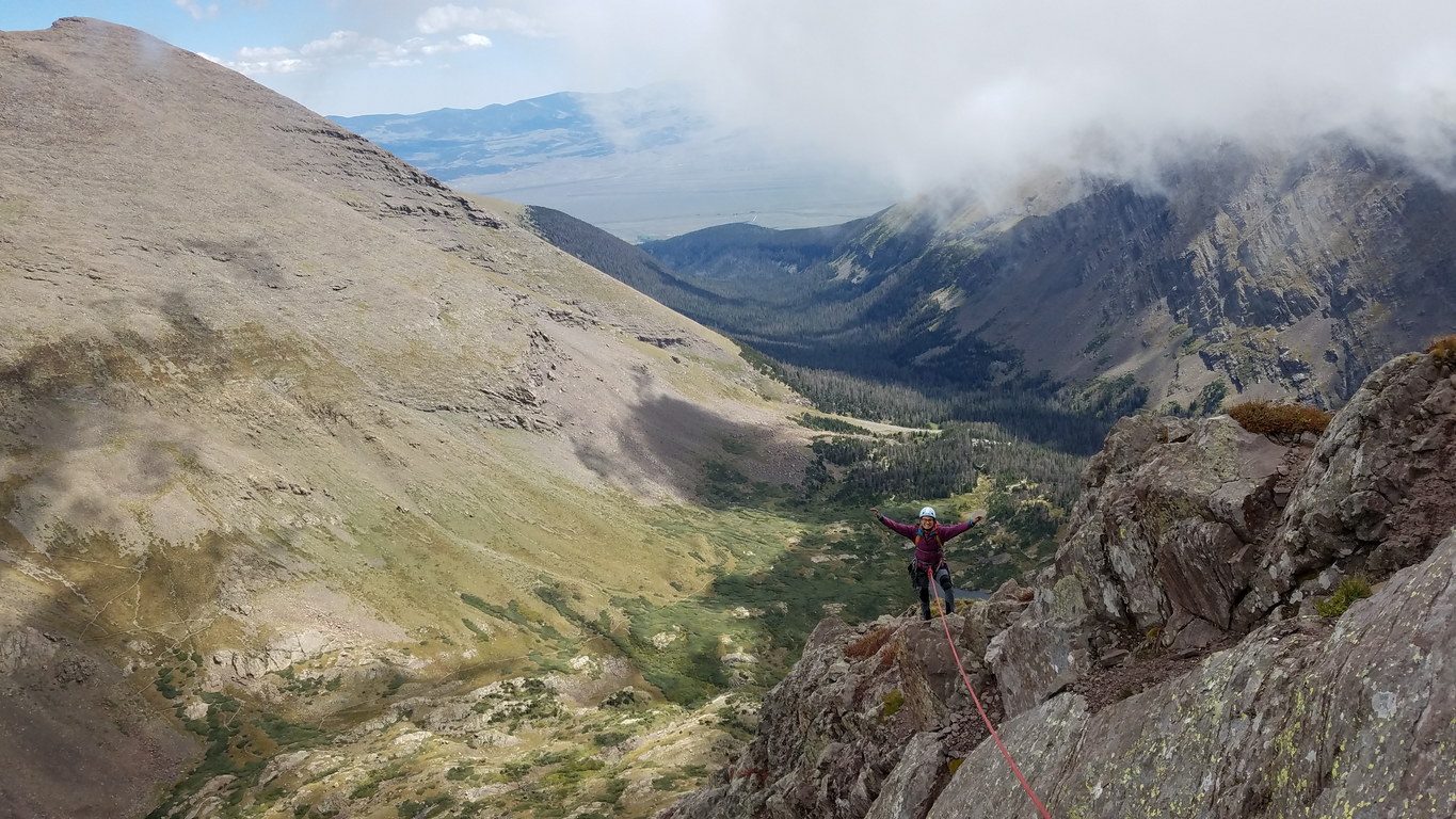 Sammy high up on Ellingwood Ledges (Category:  Climbing)