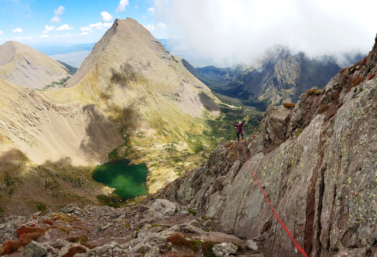 Sammy high up on Ellingwood Ledges (Category:  Climbing)