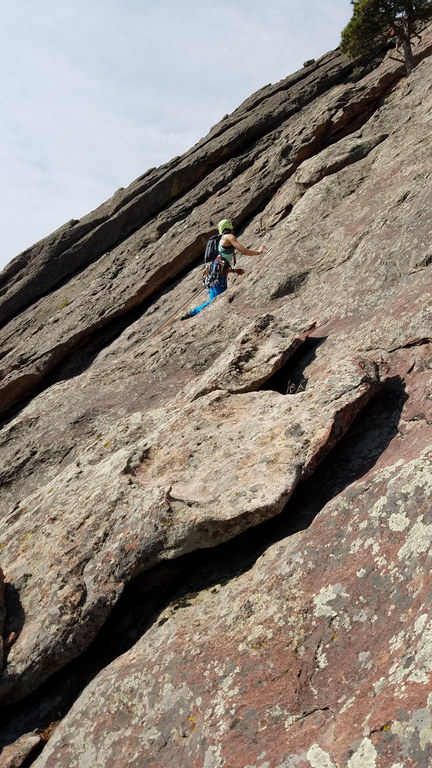 Camille almost done with the first pitch. I think we did the whole (Category:  Climbing)