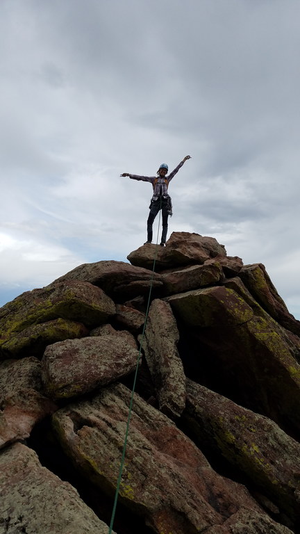 Sammy atop the first flatiron (Category:  Climbing)