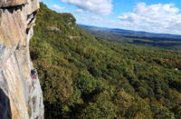 Emily enjoying sunshine on the Yellow Ridge belay couch (Category:  Climbing)