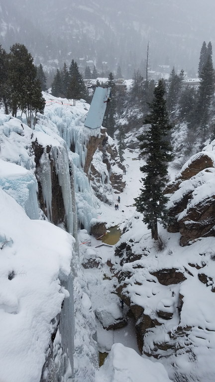 Setting the comp wall. (Category:  Ice Climbing, Skiing)