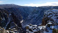 Jackie is the blue dot on the right side of the photo (Category:  Ice Climbing, Skiing)