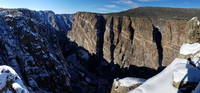 We climbed the Casual Route which is kinda in the shade in one of the middle gullies in this photo (Category:  Ice Climbing, Skiing)