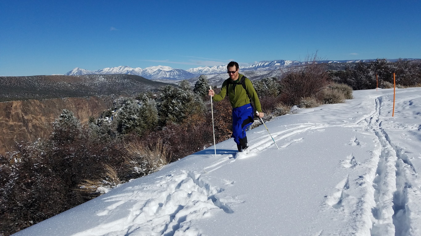 As it was, the trails were mostly broken, though we did have to push (Category:  Ice Climbing, Skiing)