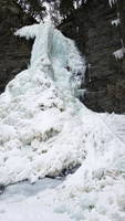 Me leading the upper falls (Category:  Ice Climbing)