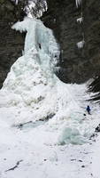 Me leading the upper falls (Category:  Ice Climbing)