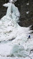Me leading the upper falls (Category:  Ice Climbing)