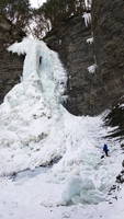 Me leading the upper falls (Category:  Ice Climbing)