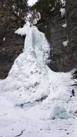 Me leading the upper falls (Category:  Ice Climbing)