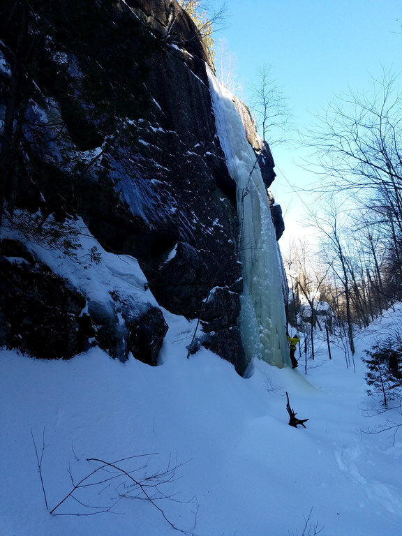 Emily climbing White Fang (Category:  Ice Climbing)