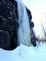 Emily climbing White Fang (Category:  Ice Climbing)