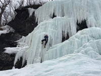 Libby on the left side of Blue Room (Category:  Ice Climbing)