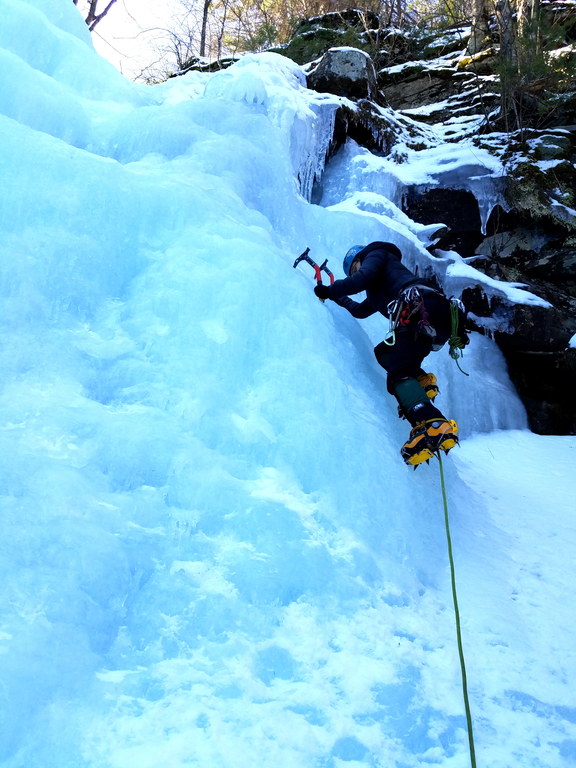 Fourth pitch. Emily's first ice lead! (Category:  Ice Climbing)