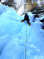 Fourth pitch. Emily's first ice lead! (Category:  Ice Climbing)