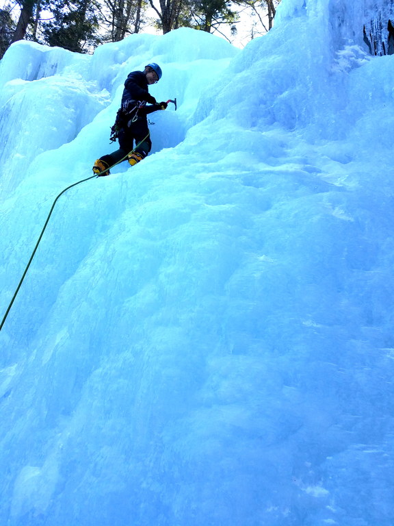 Fourth pitch. Emily's first ice lead! (Category:  Ice Climbing)