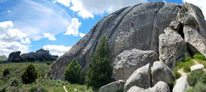 Emily leading Tres Amigos (Category:  Climbing)