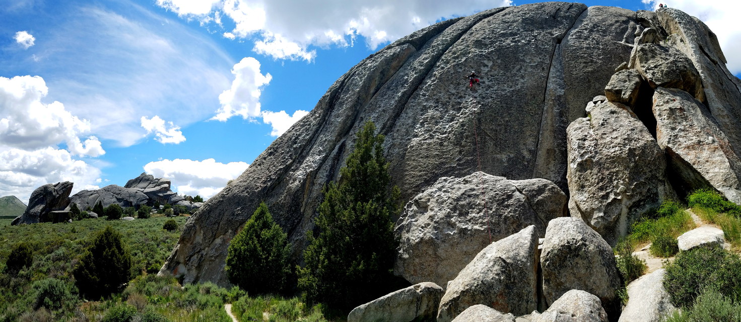 Emily leading Tres Amigos (Category:  Climbing)